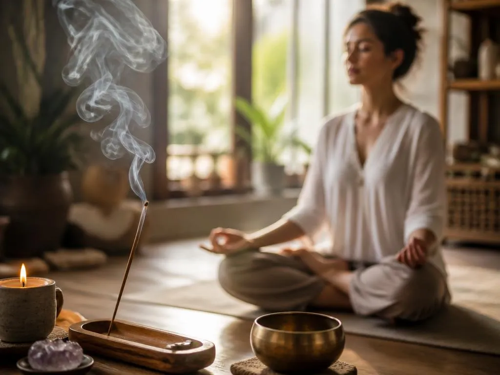 Achtsamkeit finden durch den Einsatz von meditation räucherstäbchen