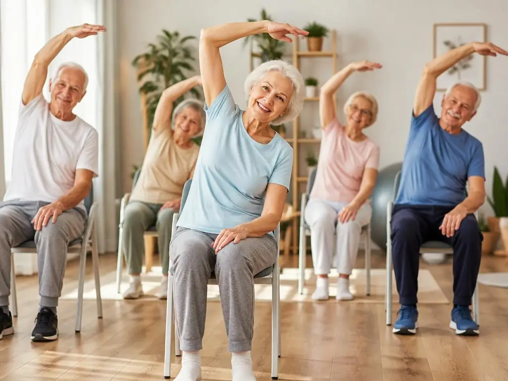 Sicher und aktiv bleiben durch gymnastik im sitzen